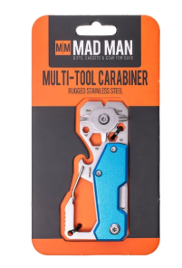 33265 Mad Man Stainless Multi-Tool Carabiner Blue 0