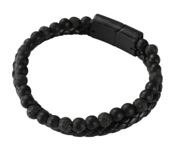 30349 Mad Man Black Lava Bracelet 0