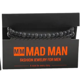30349 Mad Man Black Lava Bracelet 0