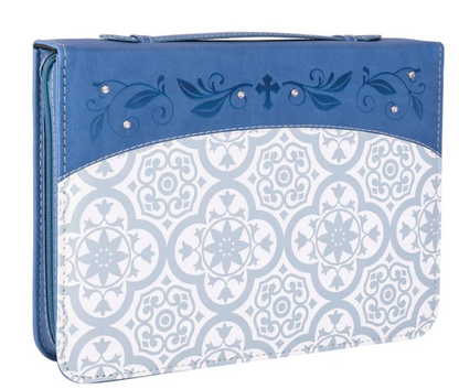 32630 Divinity Boutique Bible Cover Blue Tile w/Gems 0