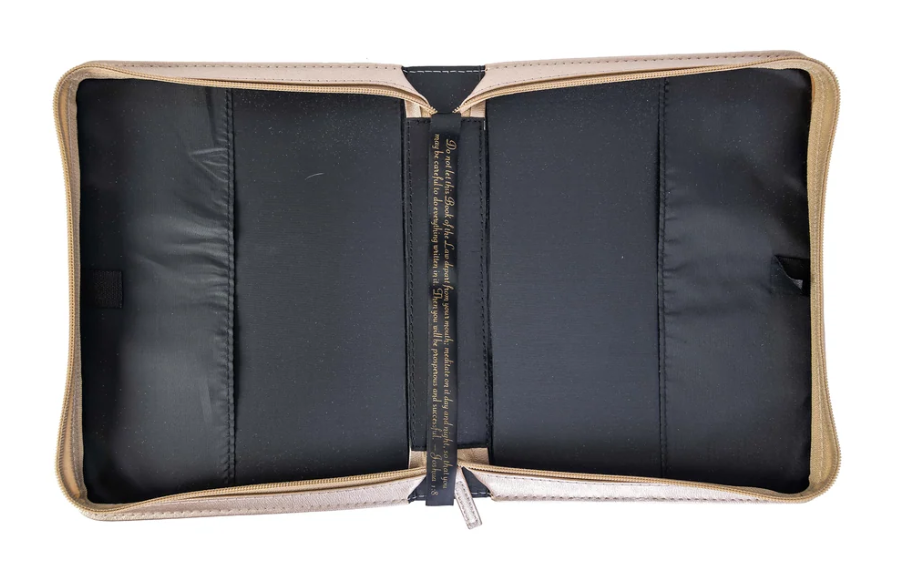 32633 Divinity Boutique Bible Cover Black & White Floral Large 0