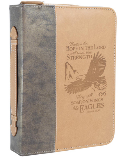 25672 Divinity Boutique Bible Cover Brown Wings of Eagles Large 0