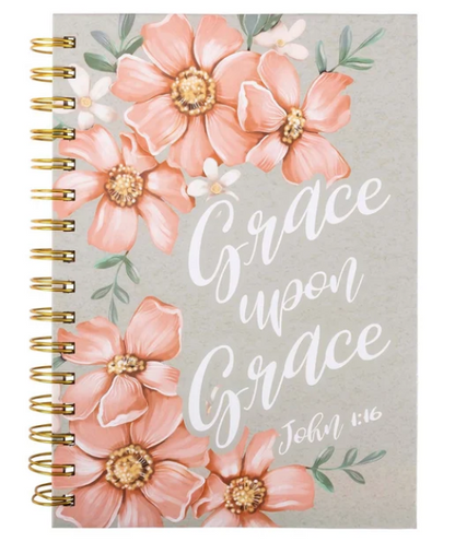 32801 Divinity Boutique Spiral Journal Sage & Peach Flowers 0