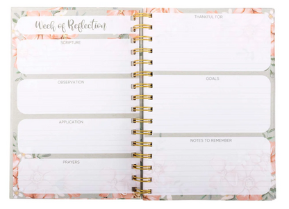 32801 Divinity Boutique Spiral Journal Sage & Peach Flowers 0