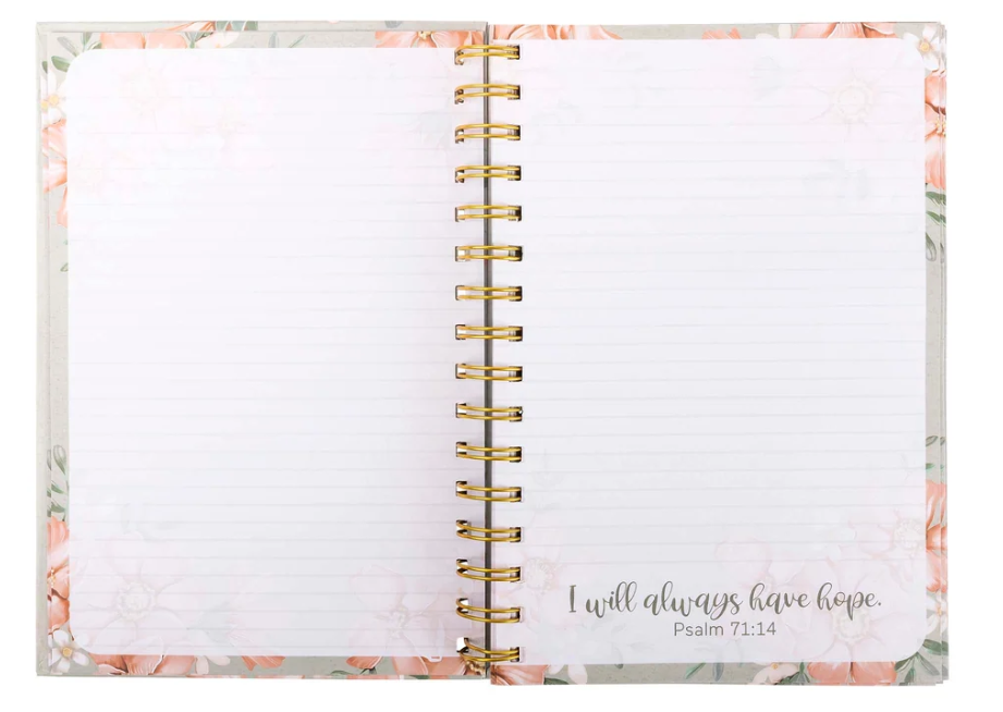 32801 Divinity Boutique Spiral Journal Sage & Peach Flowers 0