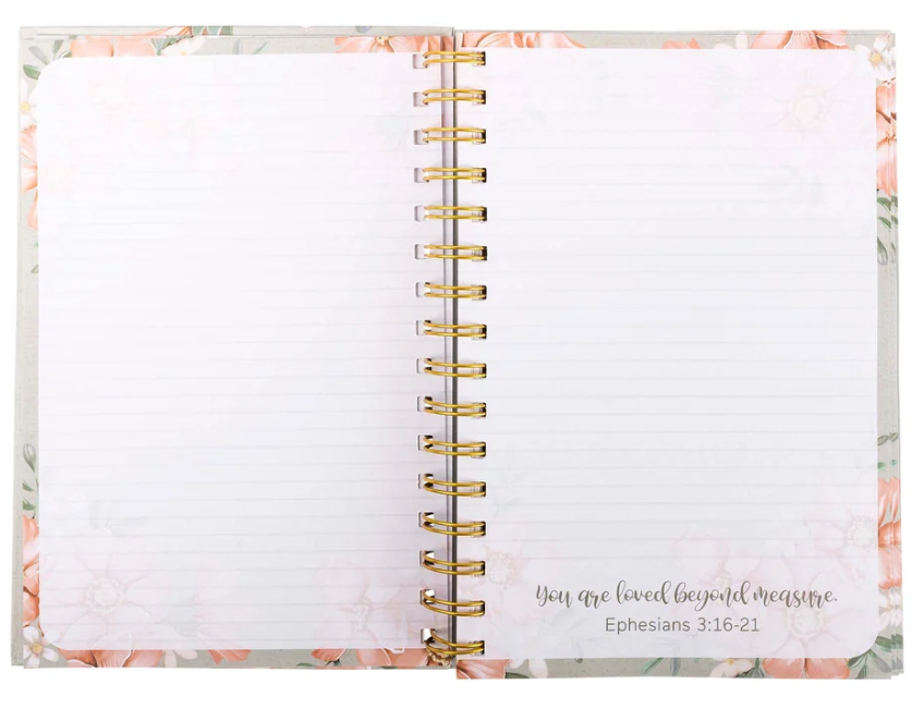 32801 Divinity Boutique Spiral Journal Sage & Peach Flowers 0