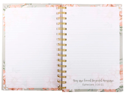 32801 Divinity Boutique Spiral Journal Sage & Peach Flowers 0