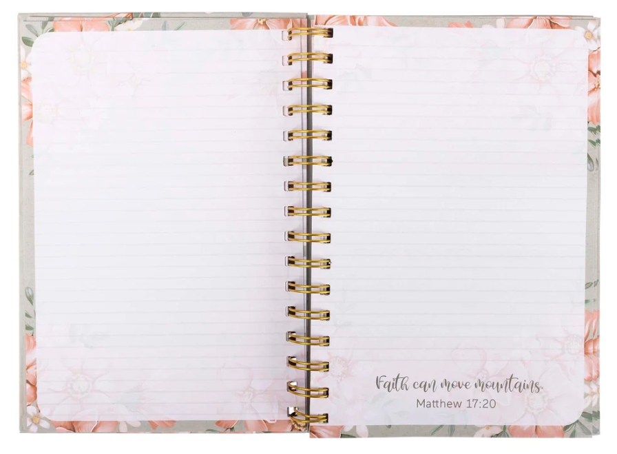 32801 Divinity Boutique Spiral Journal Sage & Peach Flowers 0