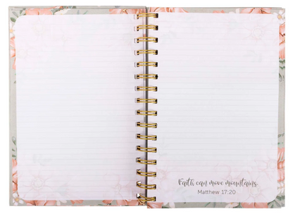 32801 Divinity Boutique Spiral Journal Sage & Peach Flowers 0