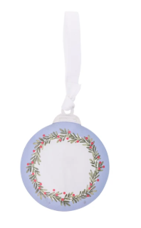 35816 Divinity Boutique Baby's First Christmas Metal Ornament Blue 0