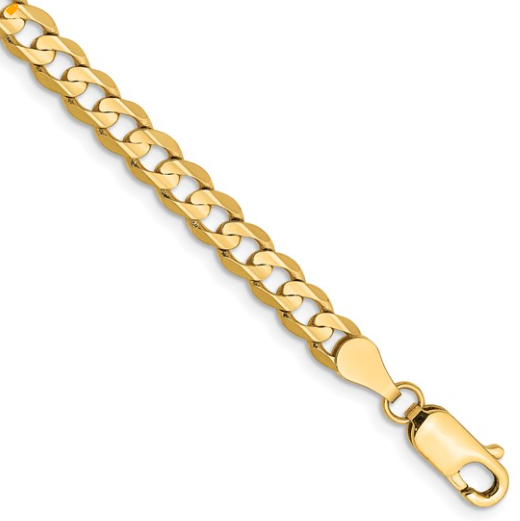 7297 14K Yellow Gold 5mm Open Concave Curb Chain 0