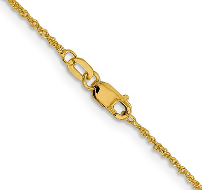 5333-18 10K Yellow Gold 1mm Sparkle Singapore Chain 18inch 0