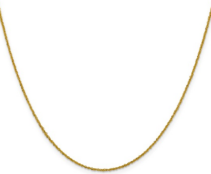 5333-18 10K Yellow Gold 1mm Sparkle Singapore Chain 18inch 0