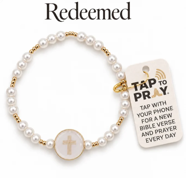 100-753 Tap to Pray Survivor Series Beaded Gold Filled Bracelet Redeemed 0