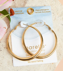 10016 Narelle 18k Gold Plated Chunky Hoop Earrings 0