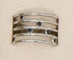 10158-7 Narelle Stainless Steel 5Row w/Black Enamel Dots Adjustable Ring 0