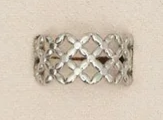 10158-11 Narelle 18K White Gold Plated Wide Woven Adjustable Ring 0