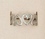 10158-12 Narelle 18K White Gold Plated Wide Heart Frame Adjustable Ring 0