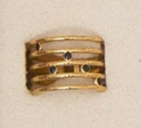 10158-13 18K Yellow Gold Plated 5 Row Black Dot Enamel Adjustable Ring 0