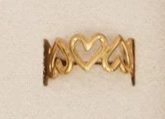 10158-18 Narelle 18K Yellow Gold Plated Wide Heart Frame Adjustable Ring 0