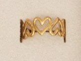 10158-18 Narelle 18K Yellow Gold Plated Wide Heart Frame Adjustable Ring 0