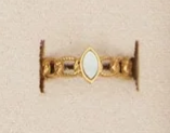 10158-21 Narelle 18K Yellow Gold Plated White Stone Adjustable Chain Link Ring 0