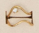 10158-22 Narelle 18K Yellow Gold Plated Clear Stone 2 Row Wave Adjustable Ring 0