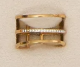10158-33 Narelle 18K Yellow Gold Plated Clear Stone 3 Row Adjustable Ring 0