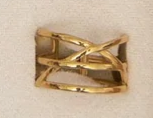 10158-36 Narelle 18K Yellow Gold Plated 3 Row Criss Cross Adjustable Ring 0