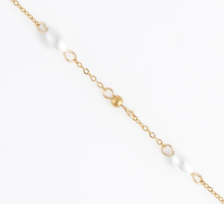 10194 Narelle Waterproof 18K Yellow Gold Plated Pearl/Bead Station Necklace 0