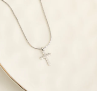 10243 Narelle Stainless Steel Waterproof Dainty Cross Necklace 0