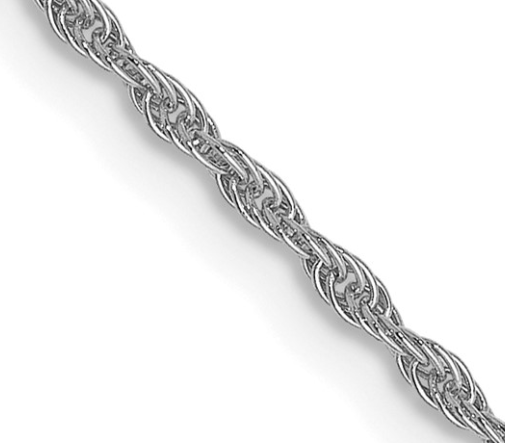 5187/16 10K White Gold L 16IN D/C Pendant Rope Chain
