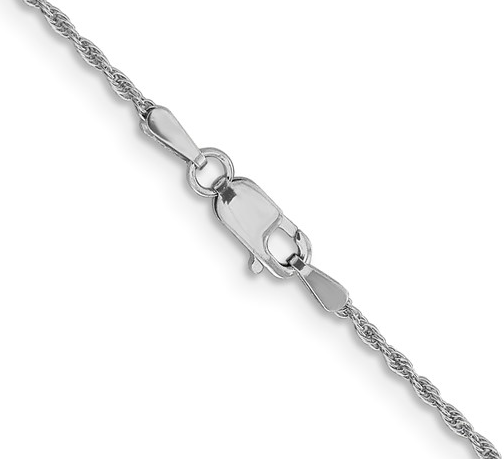 5187/16 10K White Gold L 16IN D/C Pendant Rope Chain