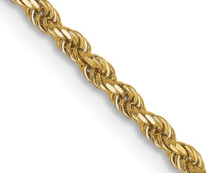8000-16 10K Yellow Gold 16Inch 1.5MM Diamond-Cut Rope Chain 0