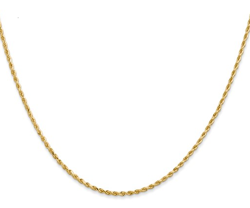 8000-16 10K Yellow Gold 16Inch 1.5MM Diamond-Cut Rope Chain 0