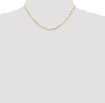 8000-16 10K Yellow Gold 16Inch 1.5MM Diamond-Cut Rope Chain 0