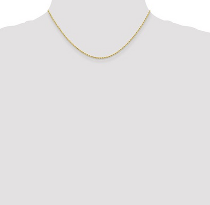 8000-16 10K Yellow Gold 16Inch 1.5MM Diamond-Cut Rope Chain 0