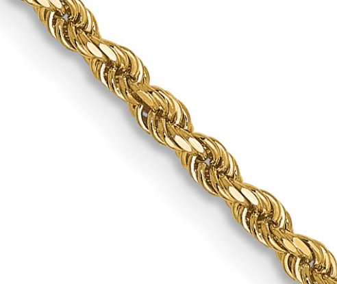 8000-18 10K Yellow Gold 18Inch 1.5MM Diamond-Cut Rope Chain 0