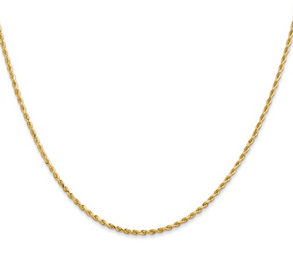 8000-18 10K Yellow Gold 18Inch 1.5MM Diamond-Cut Rope Chain 0
