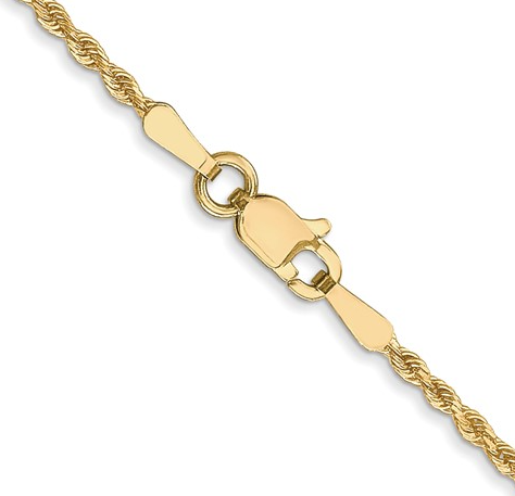 8000-18 10K Yellow Gold 18Inch 1.5MM Diamond-Cut Rope Chain 0