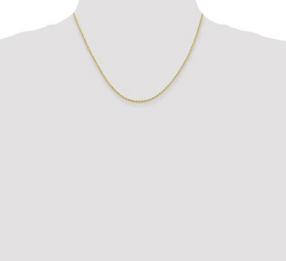 8000-18 10K Yellow Gold 18Inch 1.5MM Diamond-Cut Rope Chain 0