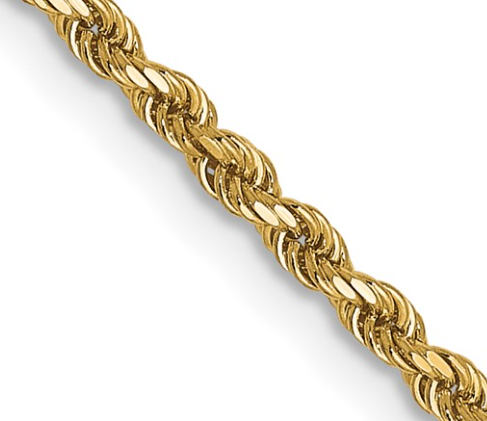 8000-20 10K Yellow Gold 20Inch 1.5MM Diamond-Cut Rope Chain 0