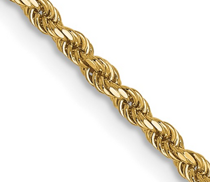8000-20 10K Yellow Gold 20Inch 1.5MM Diamond-Cut Rope Chain 0