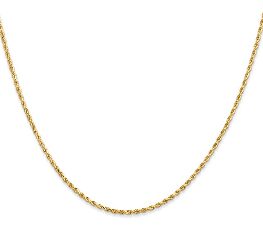 8000-20 10K Yellow Gold 20Inch 1.5MM Diamond-Cut Rope Chain 0