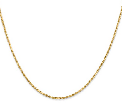 8000-20 10K Yellow Gold 20Inch 1.5MM Diamond-Cut Rope Chain 0