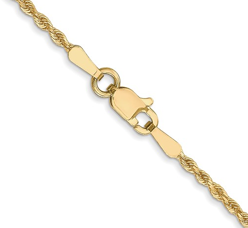 8000-20 10K Yellow Gold 20Inch 1.5MM Diamond-Cut Rope Chain 0