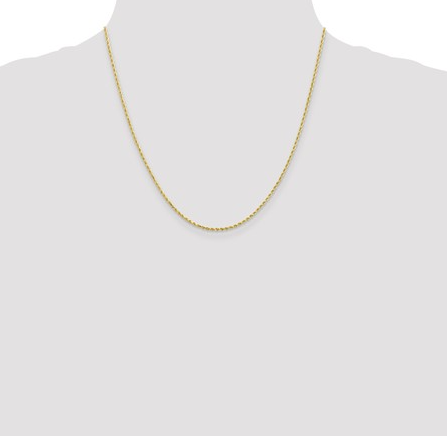 8000-20 10K Yellow Gold 20Inch 1.5MM Diamond-Cut Rope Chain 0