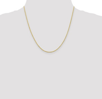 8000-20 10K Yellow Gold 20Inch 1.5MM Diamond-Cut Rope Chain 0