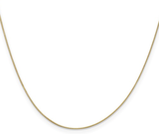 5108-16 10K Yellow Gold 16Inch .5mm Baby Box Chain 0