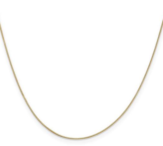 5108-18 10K Yellow Gold 18Inch .5mm Baby Baby Box Chain 0